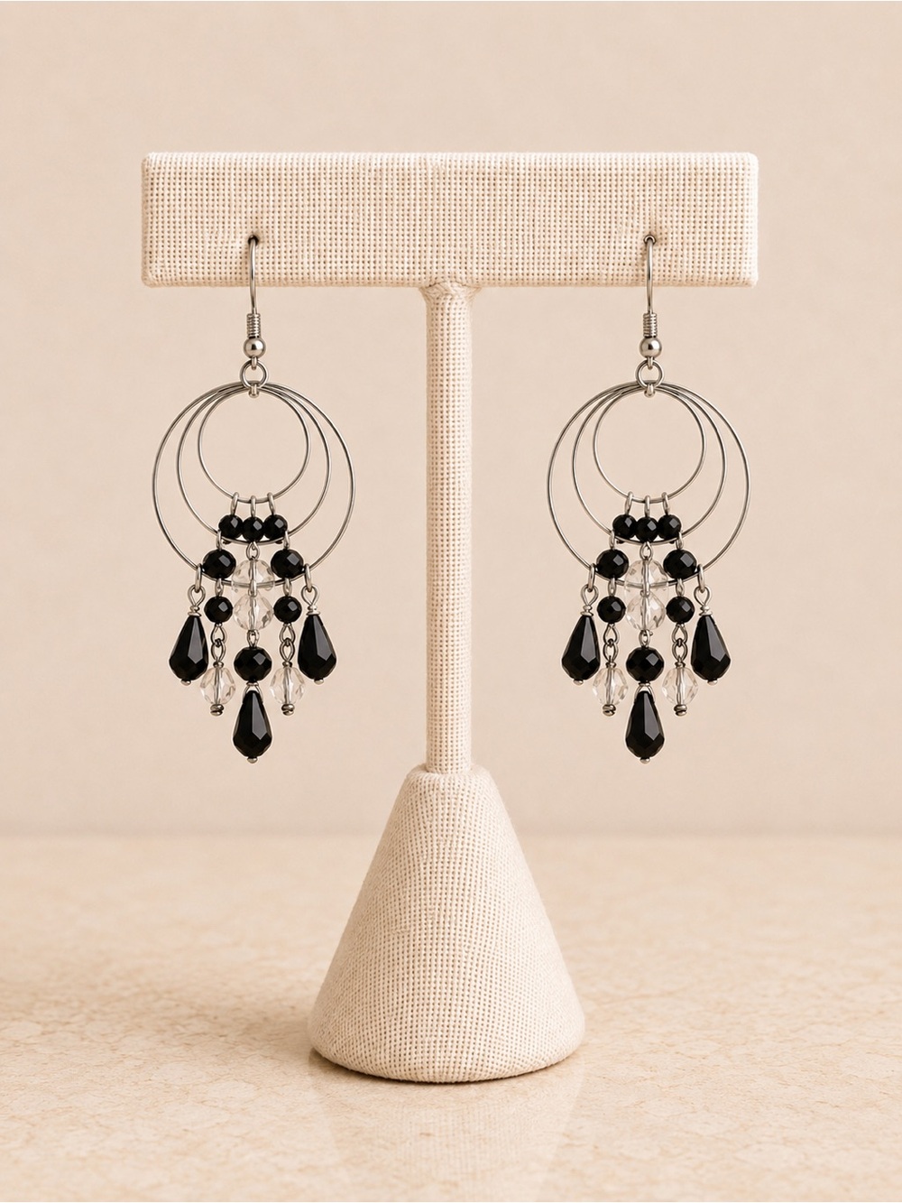 Silver Tone Dangle Earrings Boho Statement